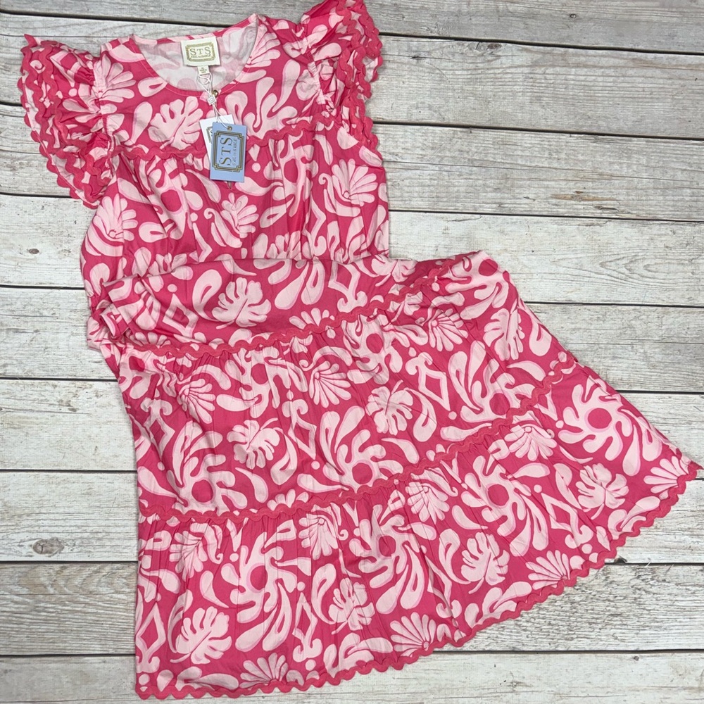 💕NWT Sail to Sable XL Floral Print Flutter Sleeve Dress w/Ric Rac 💕